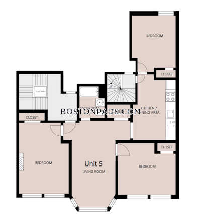 Brookline 3 Beds 1 Bath  Coolidge Corner - $4,300